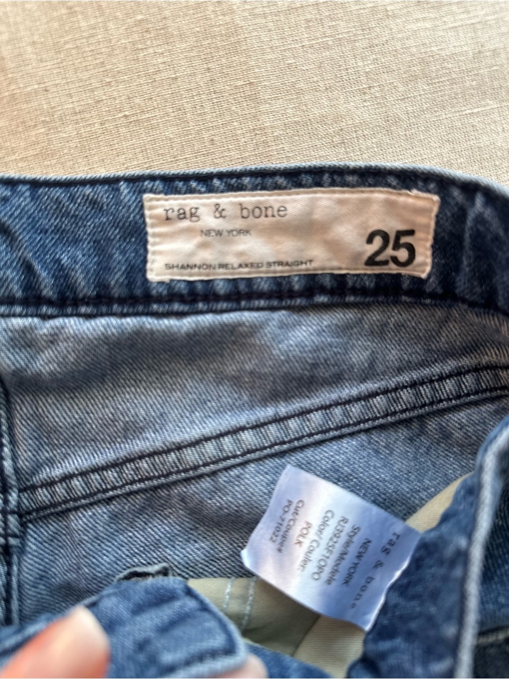 Rag and Bone Shannon High Waist Relaxed Straight leg jeans color Polk size 25 - Picture 7 of 10